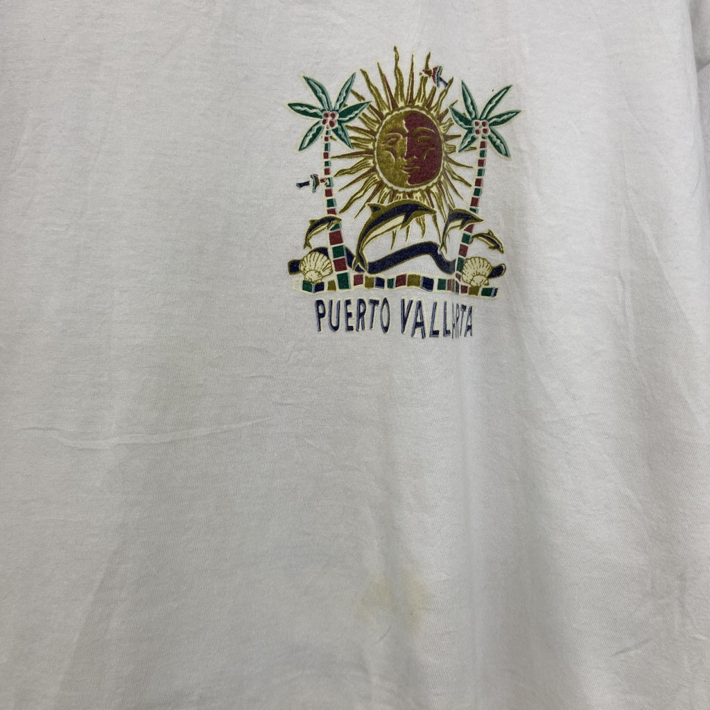 ～90s　Mindy　半袖プリントスーベニアTシャツ　シングルステッチ　両面プリント　ヴィンテージ　白　ホワイト　XXLサイズ　古着