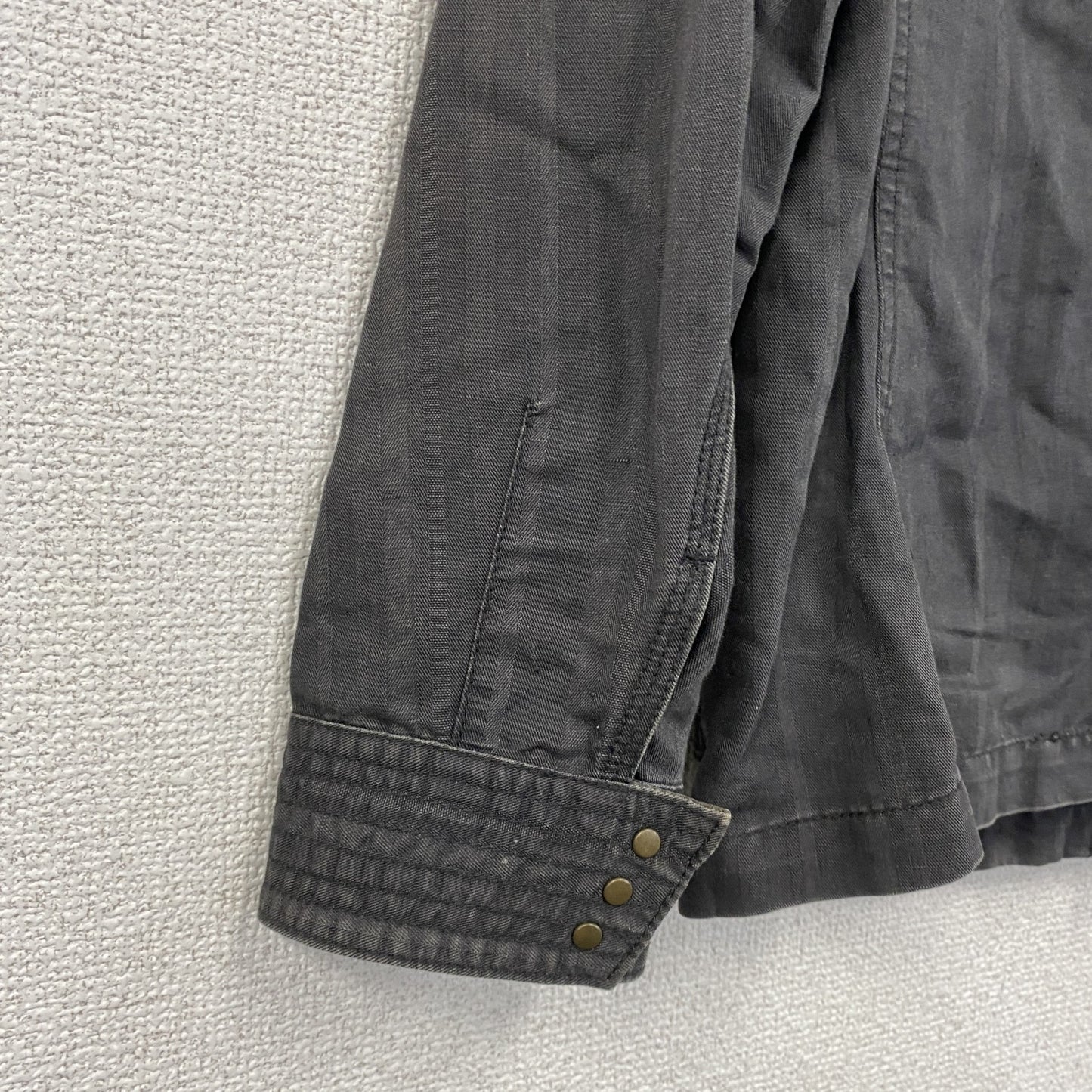 MONSIEUR NICOLE　ムッシュニコル　長袖シャツジャケット　比翼仕立て　4つポケット　黒　ブラック　46サイズ