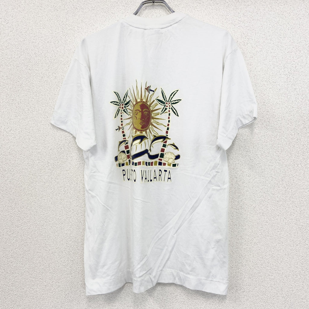 ～90s　Mindy　半袖プリントスーベニアTシャツ　シングルステッチ　両面プリント　ヴィンテージ　白　ホワイト　XXLサイズ　古着
