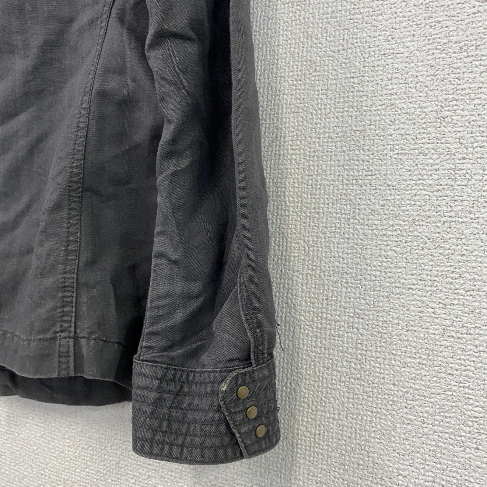 MONSIEUR NICOLE　ムッシュニコル　長袖シャツジャケット　比翼仕立て　4つポケット　黒　ブラック　46サイズ　古着