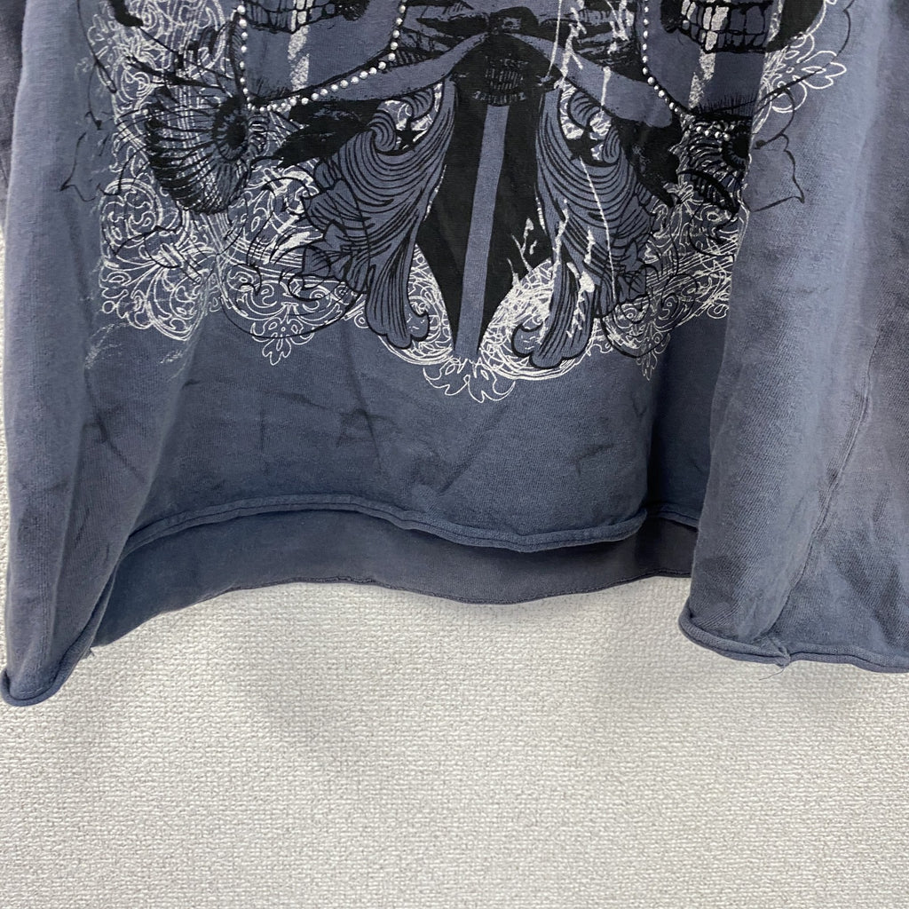 DENIM73　半袖プリントTシャツ　灰色　グレー　XLサイズ　古着