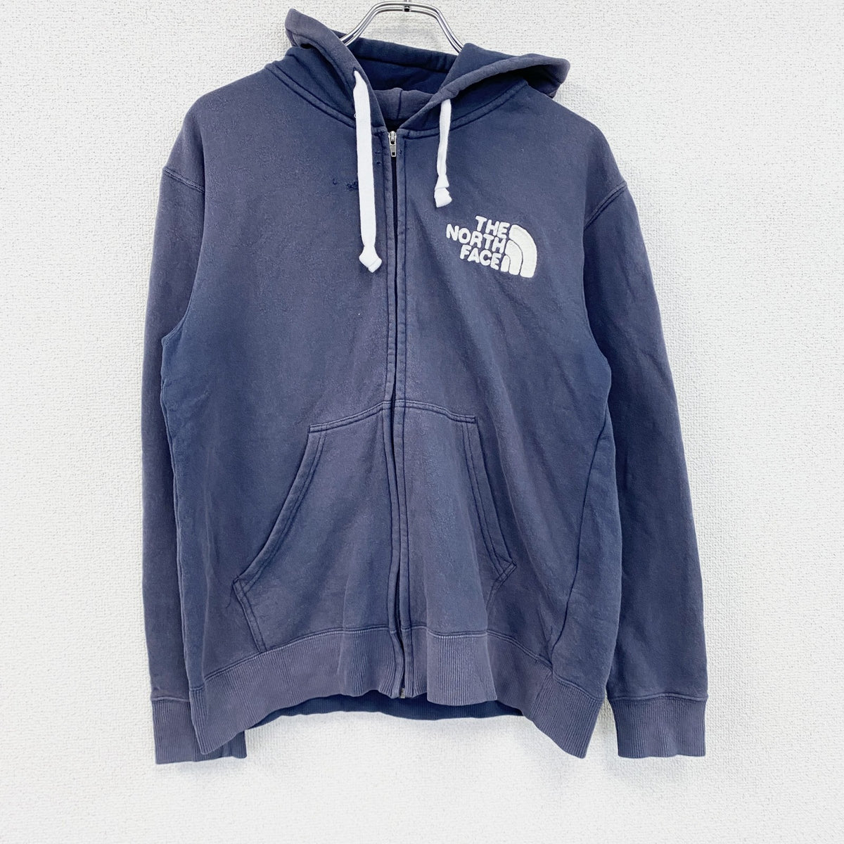 THE NORTH FACE　ザ・ノースフェイス　フルジップスウェットパーカー/フーディー　フェード　ネイビー　紺　Mサイズ トレーナー スウェットトップス フード付き 古着