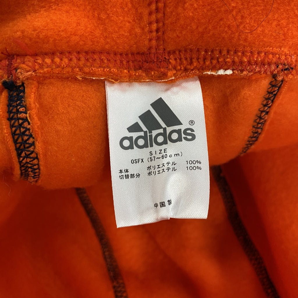 adidas　アディダス　ビーニー　フリースキャップ　パフォーマンスロゴ　オレンジ　OSFXサイズ 帽子 レディース ポリエステル 古着
