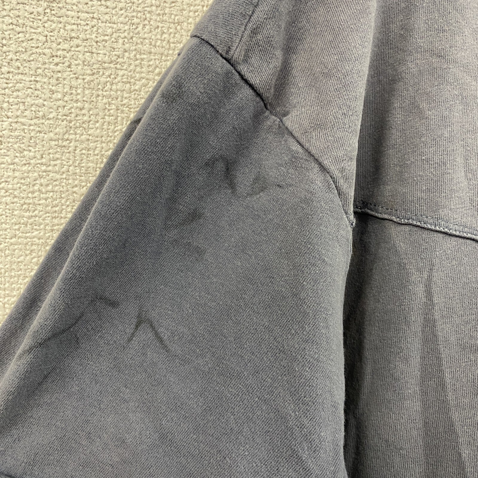 DENIM73　半袖プリントTシャツ　灰色　グレー　XLサイズ　古着