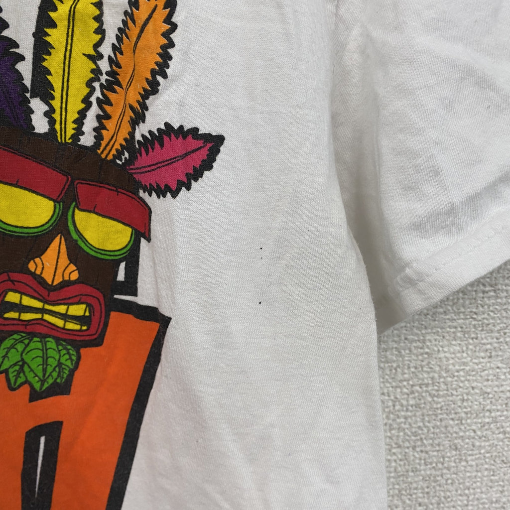 CRASH BANDICOOT　クラッシュバンディクー　半袖プリントTシャツ　キャラクターT 　白　ホワイト　Lサイズ　古着