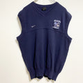 90s　NIKE　ナイキ　Vネックニットベスト　ヴィンテージ　フットボール　ネイビー　紺　Lサイズ　古着