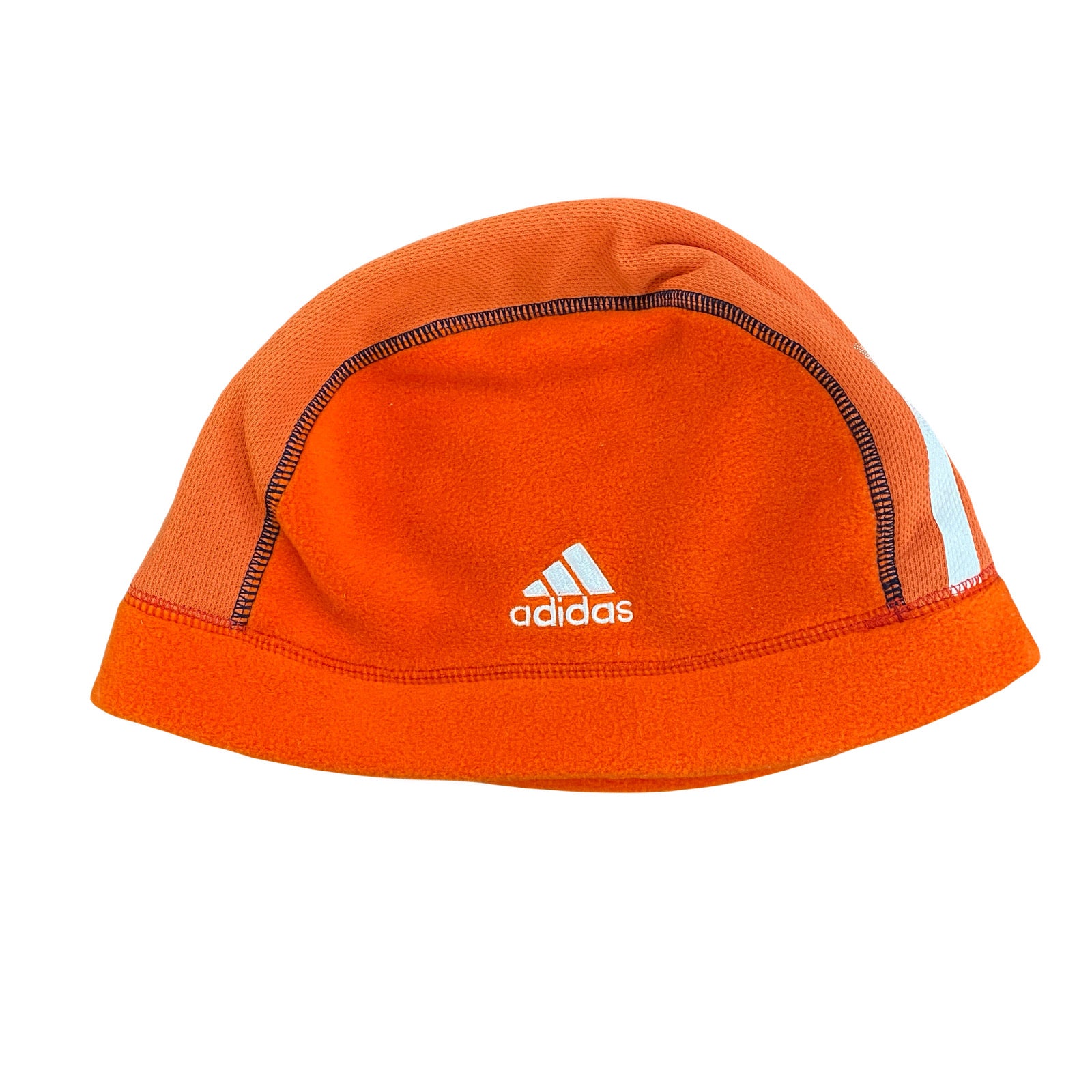 adidas　アディダス　ビーニー　フリースキャップ　パフォーマンスロゴ　オレンジ　OSFXサイズ 帽子 レディース ポリエステル 古着