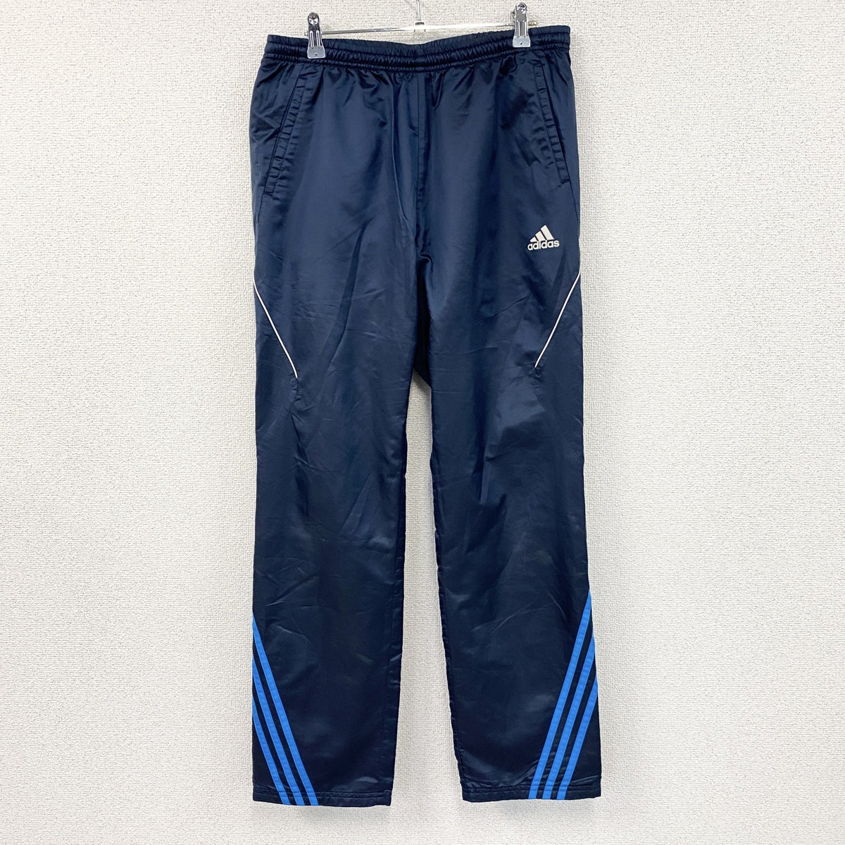 adidas　アディダス　トラックパンツ/ジャージパンツ　紺　ネイビー　Oサイズ メンズ ポリエステル 古着