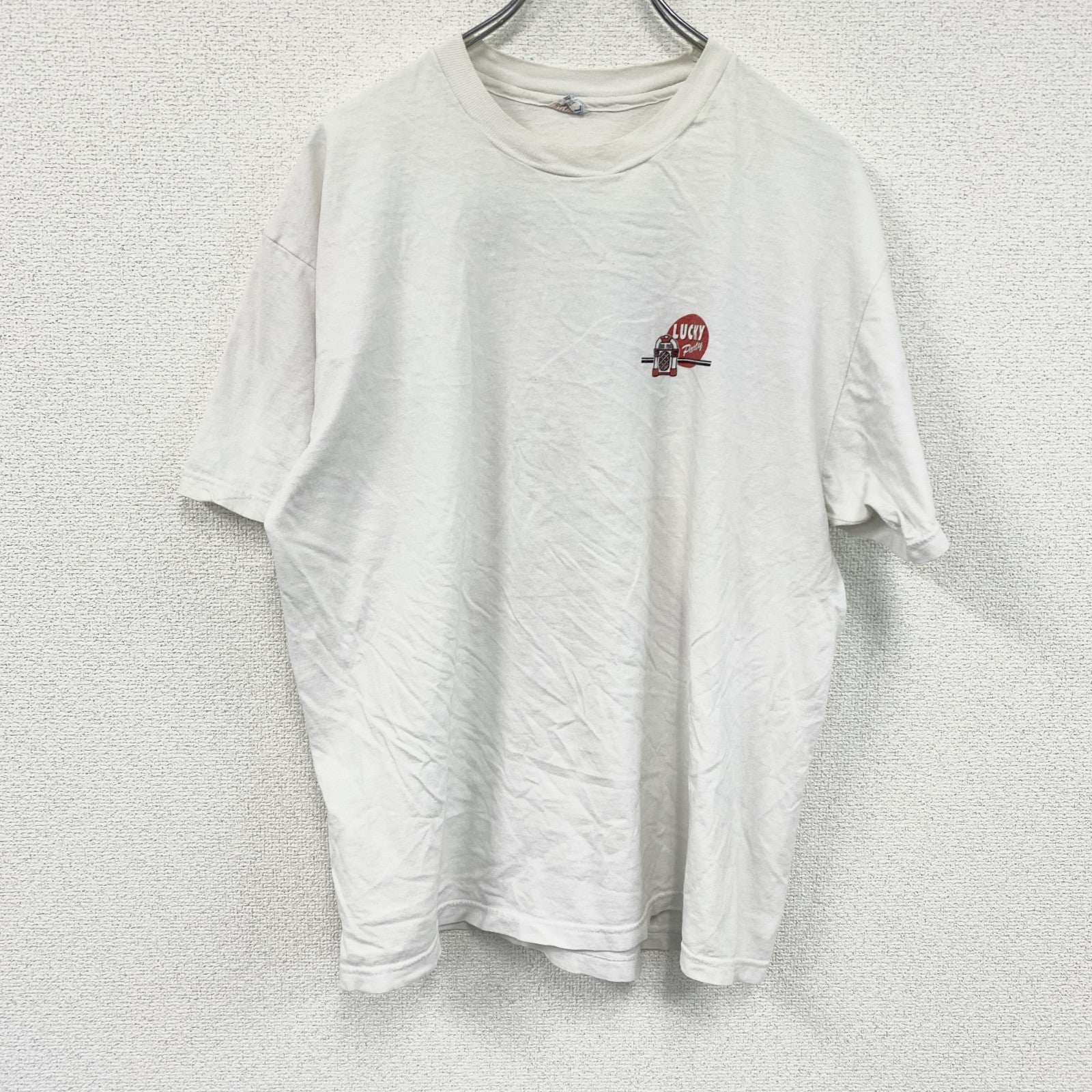00s　Hanes　半袖プリントTシャツ　星条旗　ヴィンテージ　白　ホワイト　XLサイズ　古着