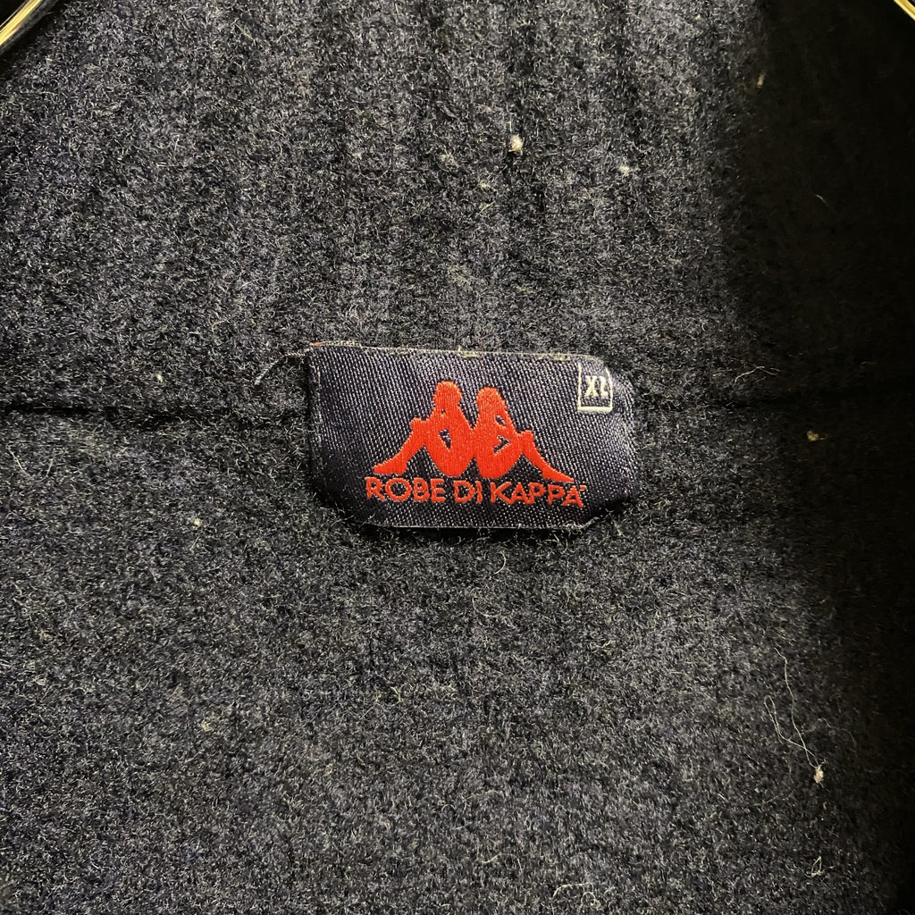 KAPPA カッパ　長袖ハーフジップニット　セーター　ネイビー　紺　グレー　灰色　バイカラー　ヴィンテージ　レトロ　古着