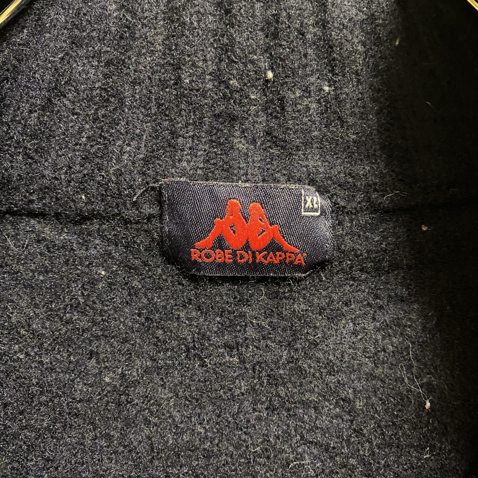 KAPPA カッパ　長袖ハーフジップニット　セーター　ネイビー　紺　グレー　灰色　バイカラー　ヴィンテージ　レトロ　古着