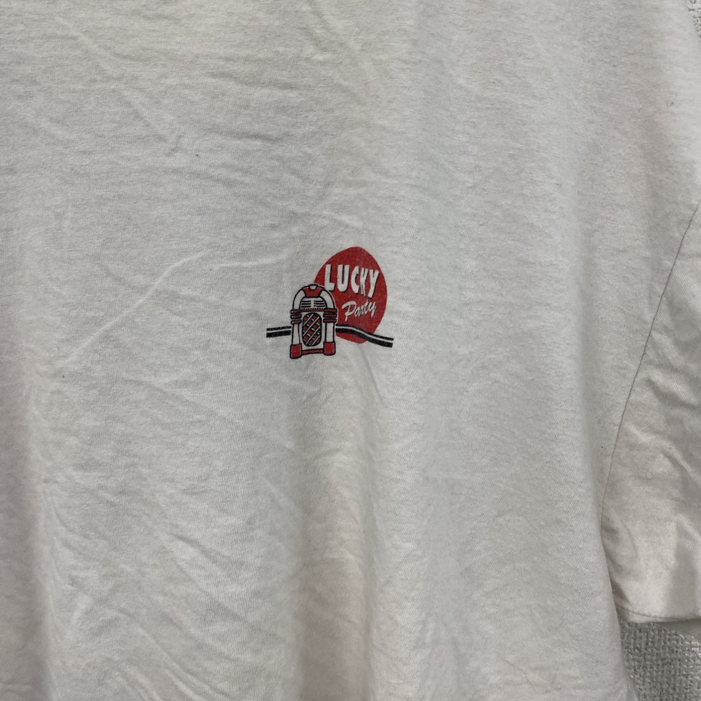 00s　Hanes　半袖プリントTシャツ　星条旗　ヴィンテージ　白　ホワイト　XLサイズ　古着