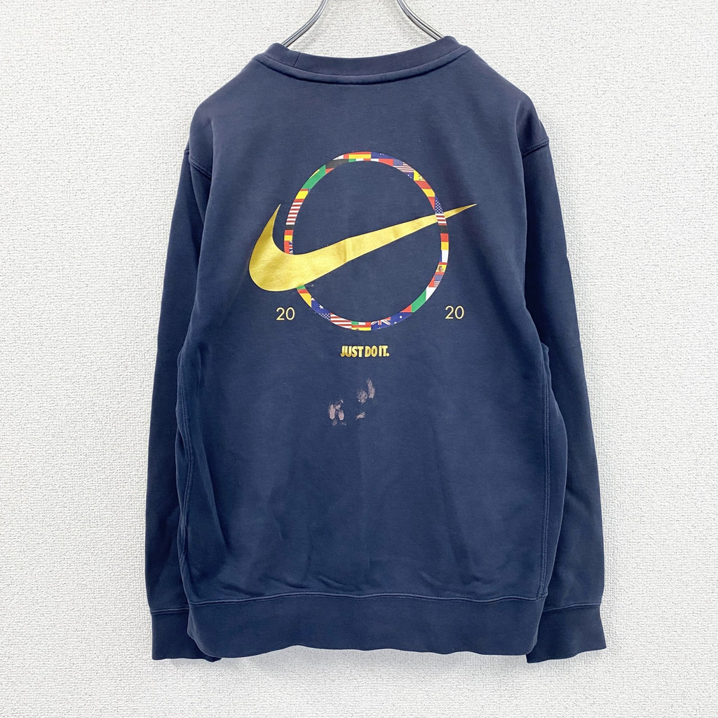 NIKE　ナイキ　JUST DO IT　東京オリンピック　スウェット/トレーナー　フェード　紺　ネイビー　Sサイズ　古着