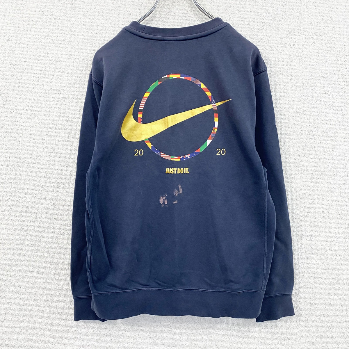 NIKE　ナイキ　JUST DO IT　東京オリンピック　スウェット/トレーナー　フェード　紺　ネイビー　Sサイズ　古着