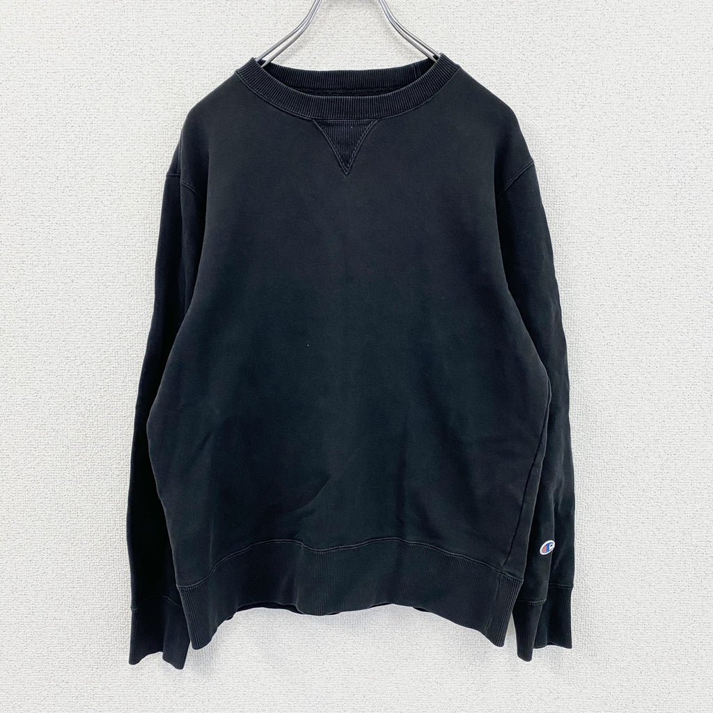 Champion　チャンピオン　スウェット/トレーナー　前V　黒　ブラック　Lサイズ　古着