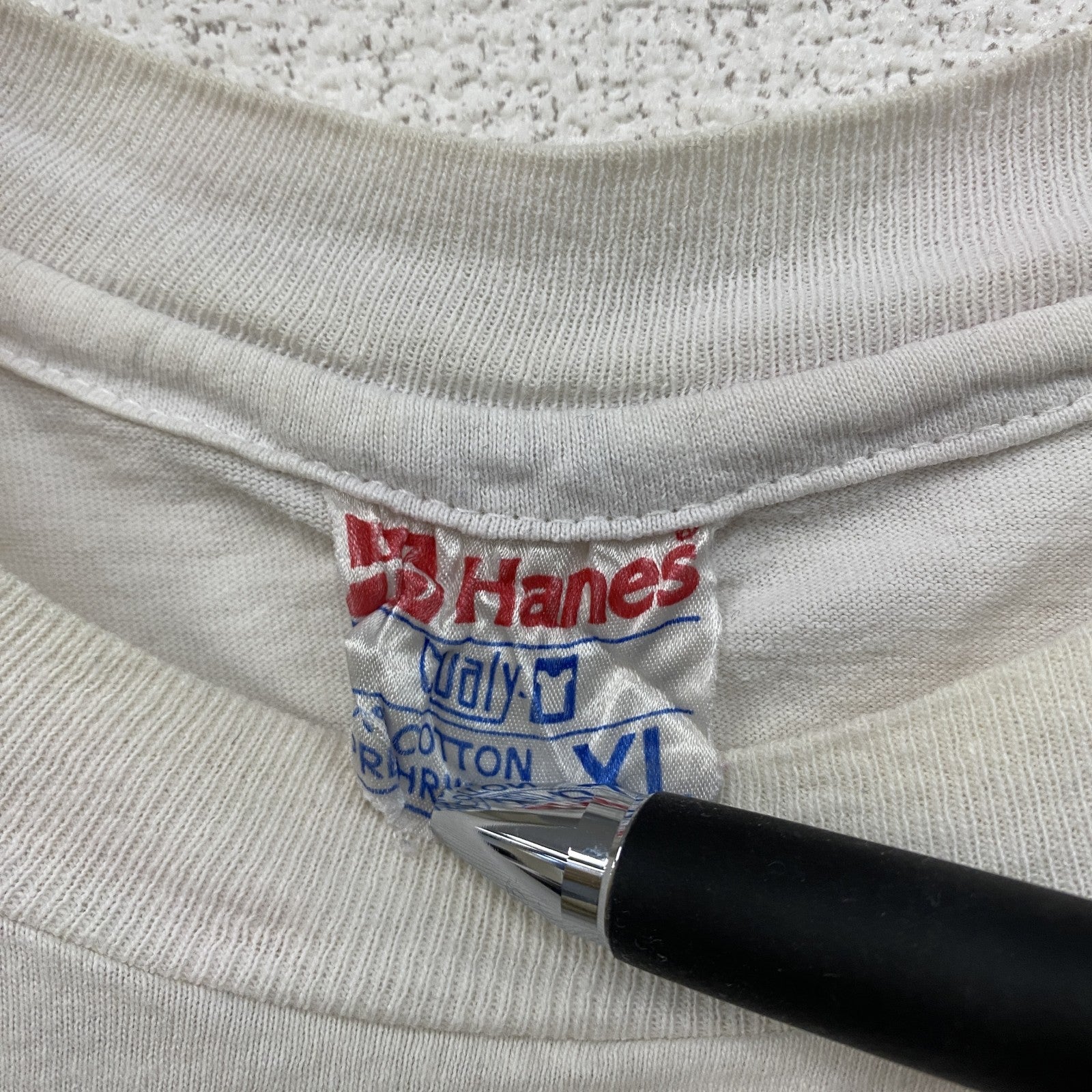 00s　Hanes　半袖プリントTシャツ　星条旗　ヴィンテージ　白　ホワイト　XLサイズ　古着