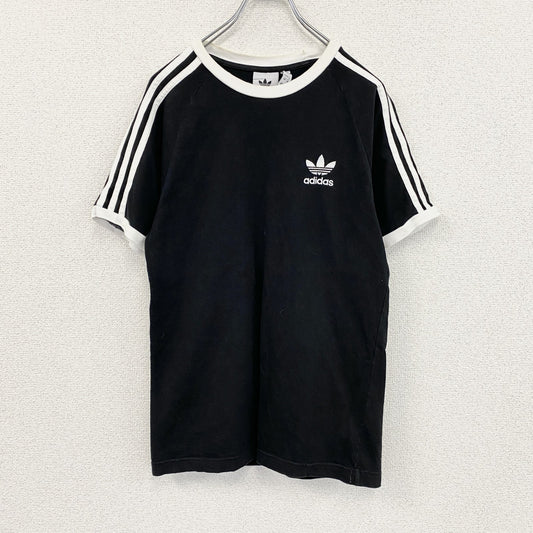 adidas　アディダス　3-STRIPES　スリーストライプス　半袖Tシャツ　トレフォイルロゴ　黒　ブラック　Sサイズ　