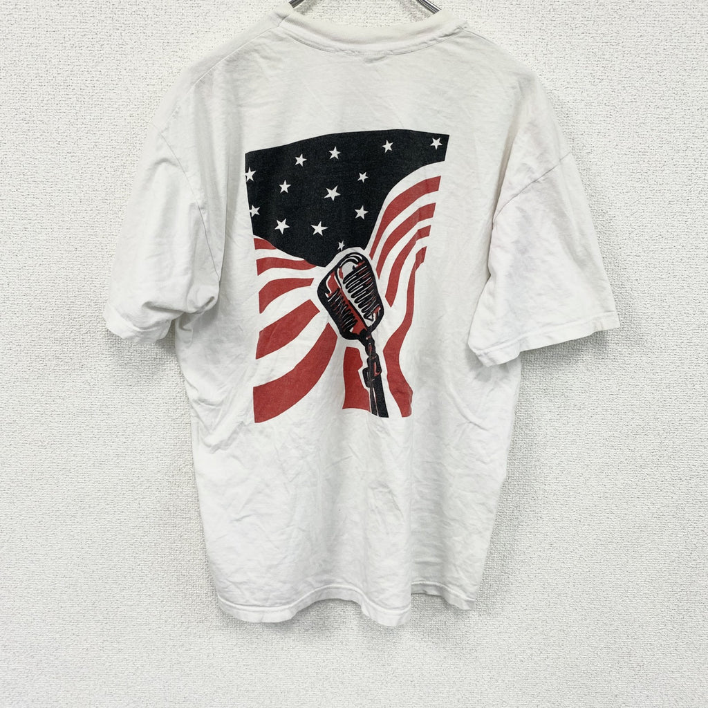 00s　Hanes　半袖プリントTシャツ　星条旗　ヴィンテージ　白　ホワイト　XLサイズ　古着