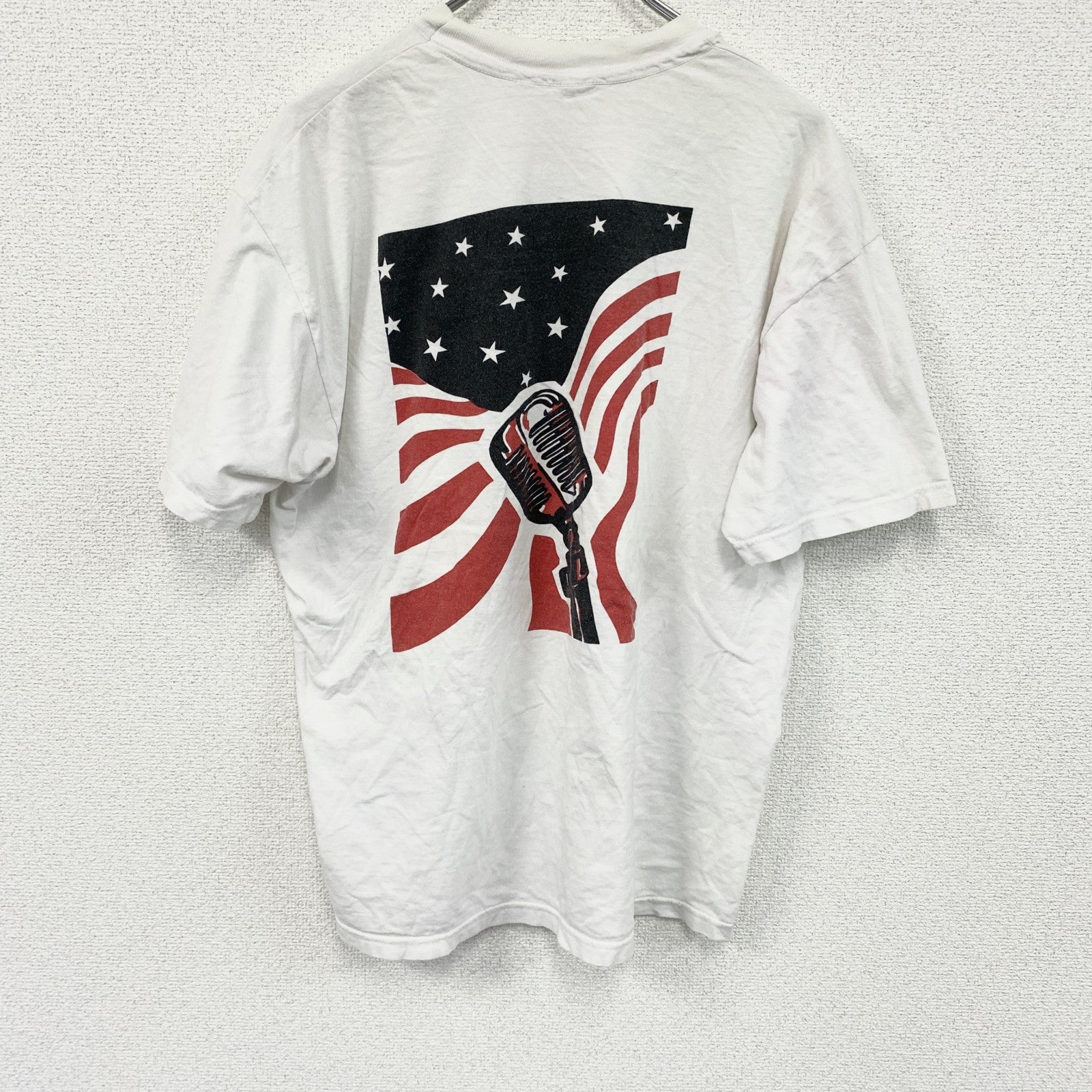 00s　Hanes　半袖プリントTシャツ　星条旗　ヴィンテージ　白　ホワイト　XLサイズ　古着