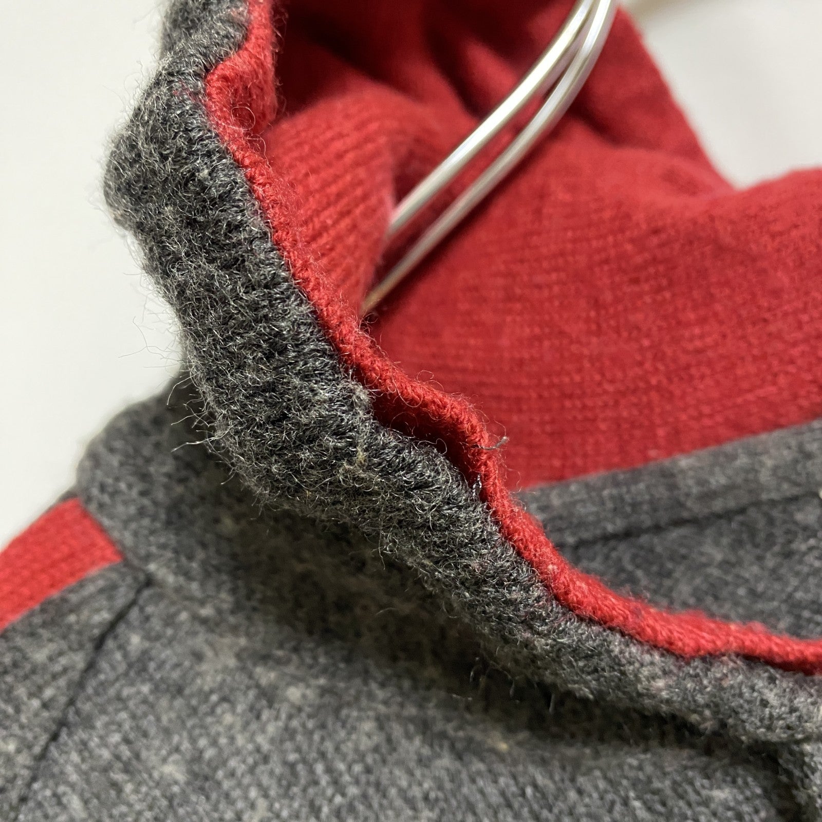 adidas　アディダス　長袖ニットパーカー　セーター　ワンポイントロゴ刺繍　グレー　灰色　Mサイズ　古着