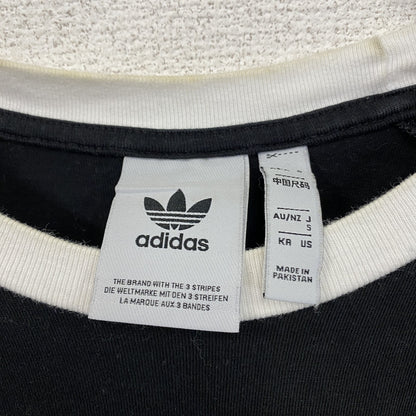 adidas　アディダス　3-STRIPES　スリーストライプス　半袖Tシャツ　トレフォイルロゴ　黒　ブラック　Sサイズ　