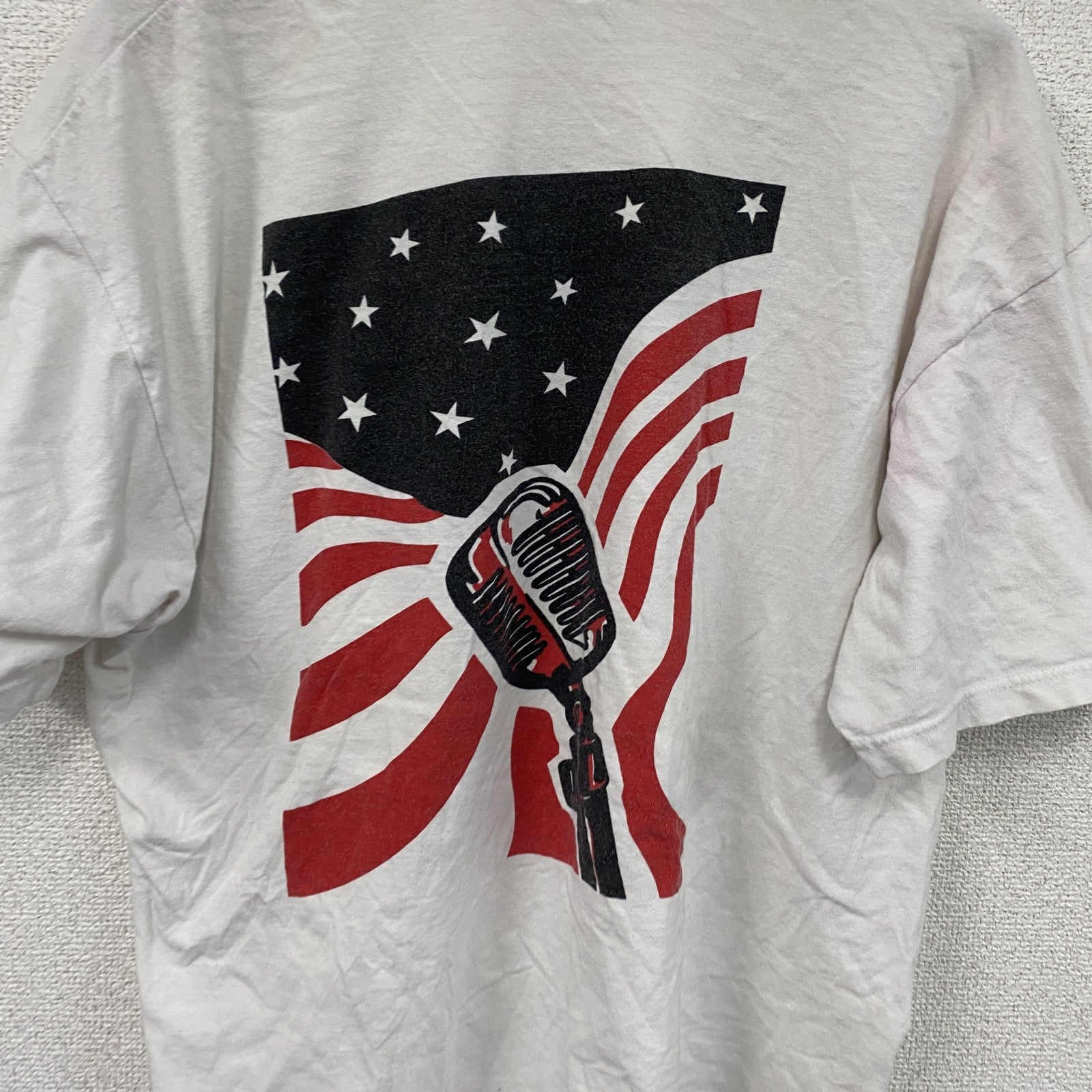 00s　Hanes　半袖プリントTシャツ　星条旗　ヴィンテージ　白　ホワイト　XLサイズ　古着