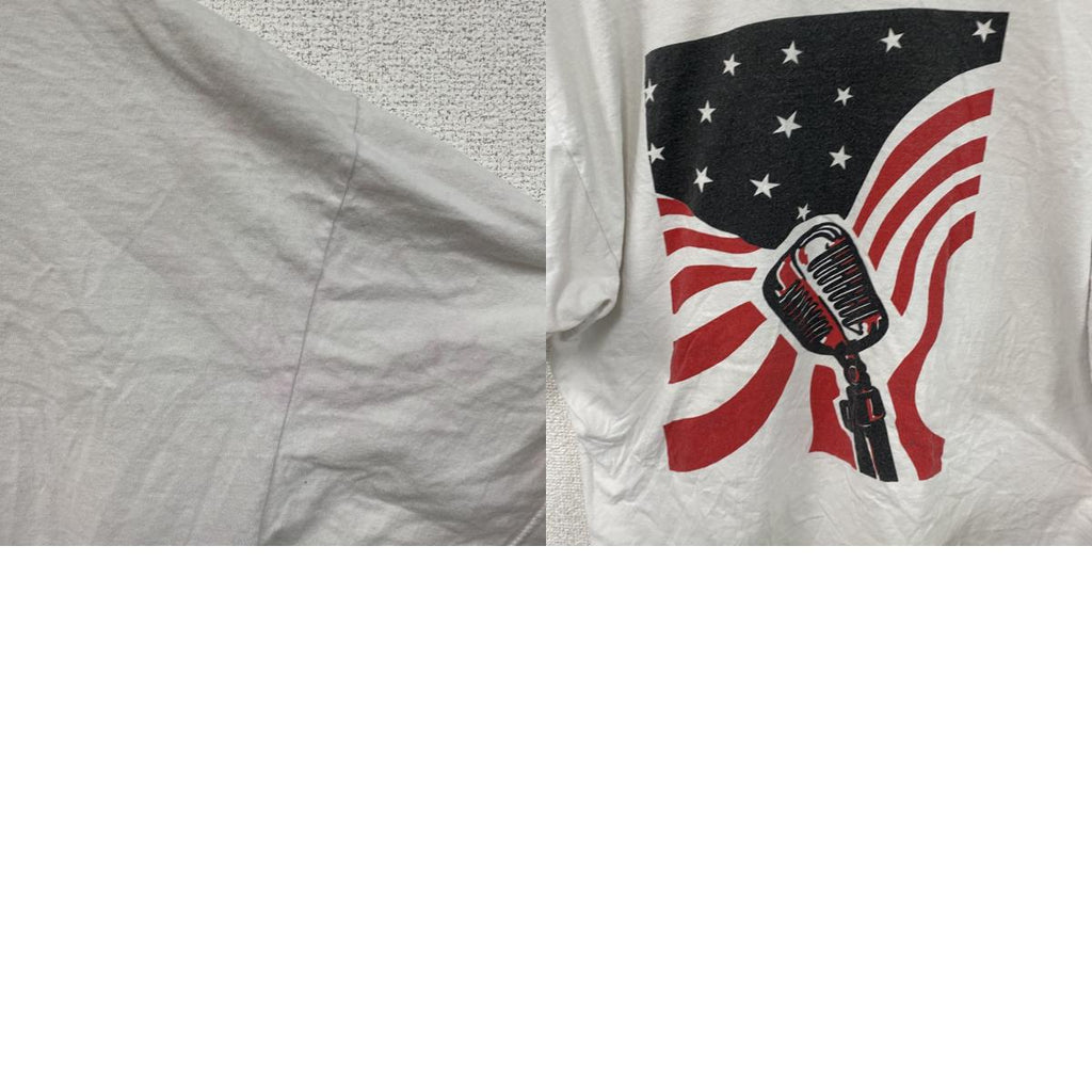 00s　Hanes　半袖プリントTシャツ　星条旗　ヴィンテージ　白　ホワイト　XLサイズ　古着
