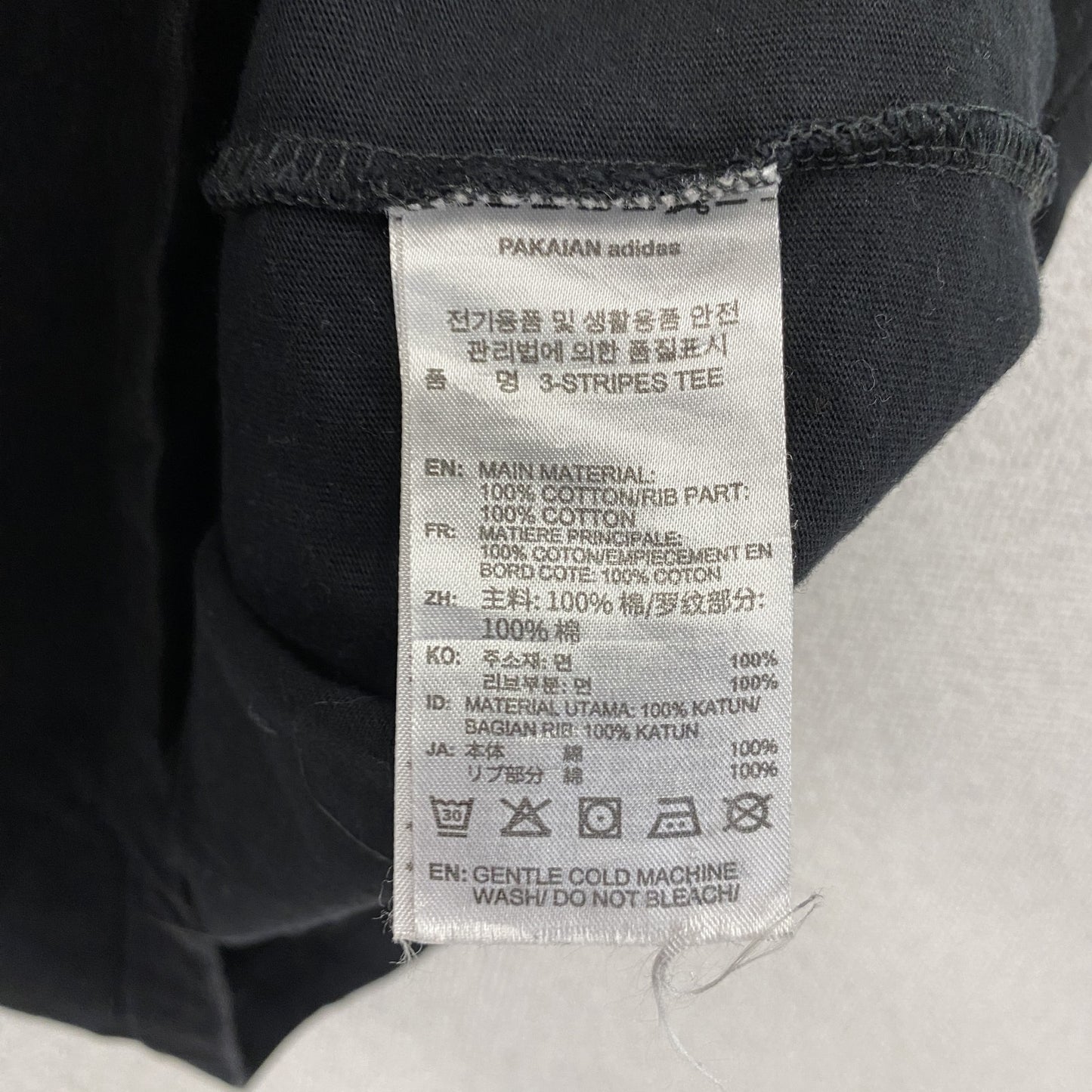 adidas　アディダス　3-STRIPES　スリーストライプス　半袖Tシャツ　トレフォイルロゴ　黒　ブラック　Sサイズ　