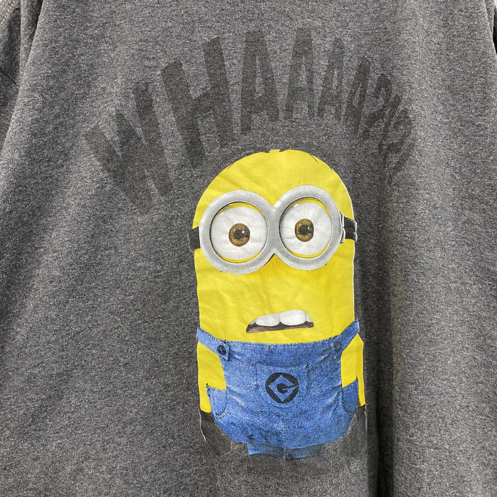 ME2　ミニオン　半袖プリントTシャツ　灰色　グレー　XLサイズ　古着