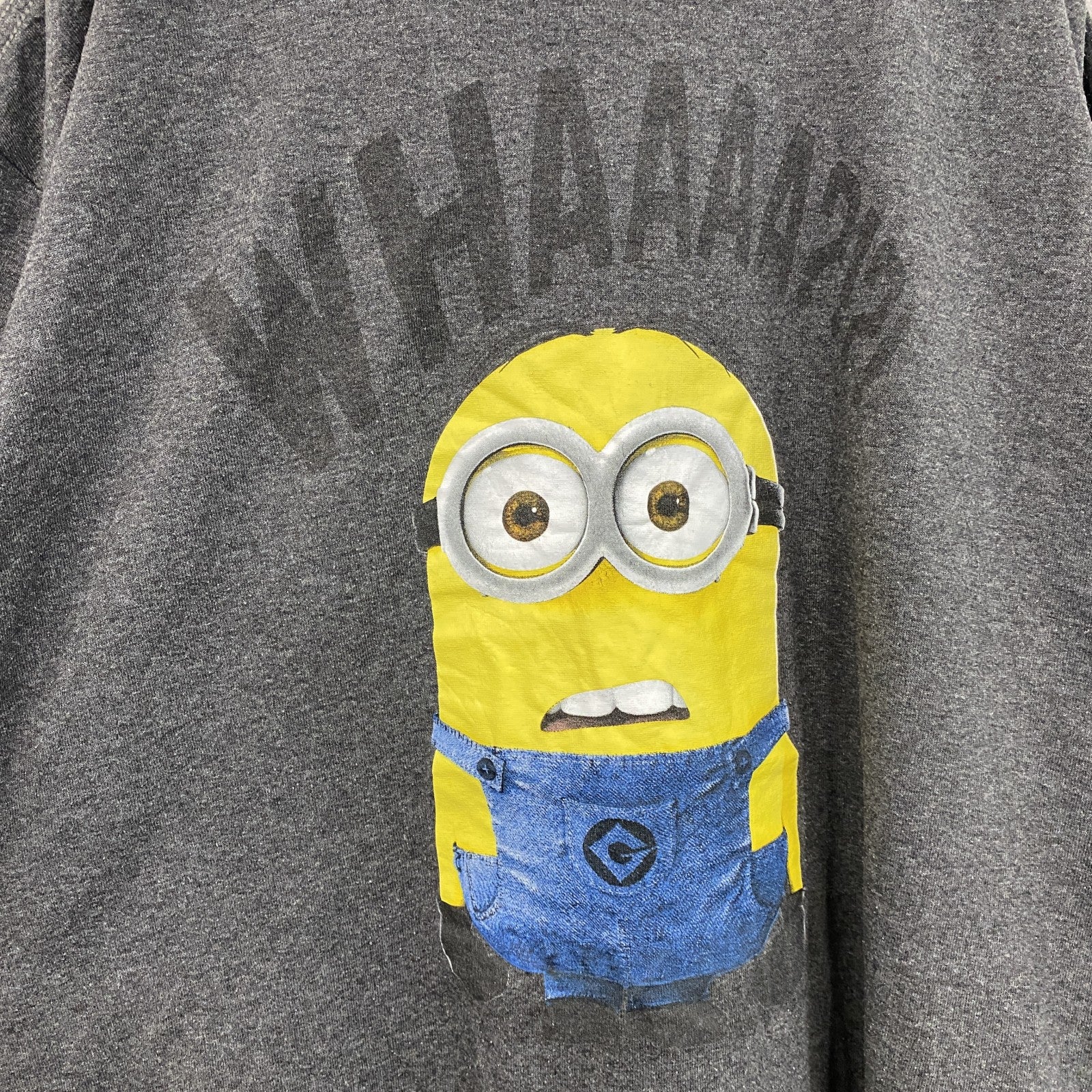 ME2　ミニオン　半袖プリントTシャツ　灰色　グレー　XLサイズ　古着