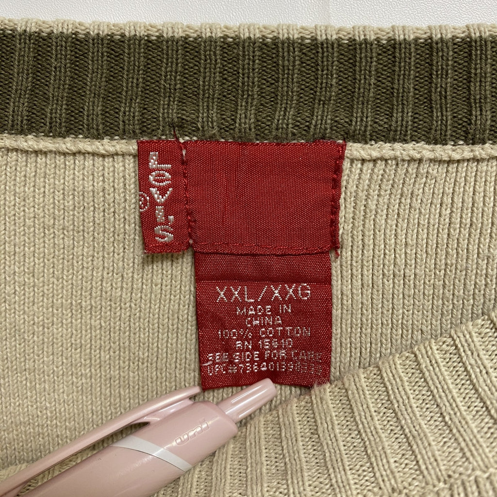 LEVI’S　リーバイス　長袖クルーネックニット　セーター　ノームコア　ベージュ　ビッグシルエット　2XLサイズ　古着