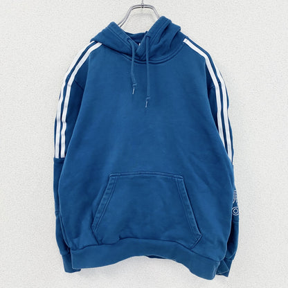 adidas　アディダス　スウェットパーカー/フーディー　トレフォイルロゴ　デカロゴ　青　ブルー　Oサイズ