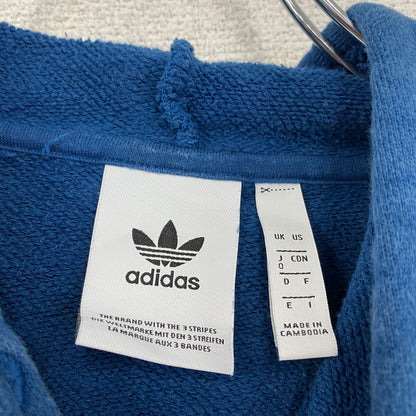 adidas　アディダス　スウェットパーカー/フーディー　トレフォイルロゴ　デカロゴ　青　ブルー　Oサイズ