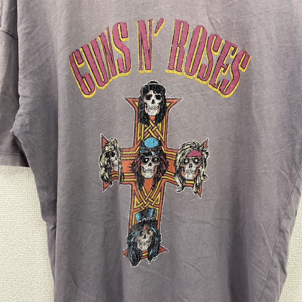 GUNS N ROSES　ガンズ・アンド・ローゼズ　半袖Tシャツ　バンT　紫　パープル　2XSサイズ　古着