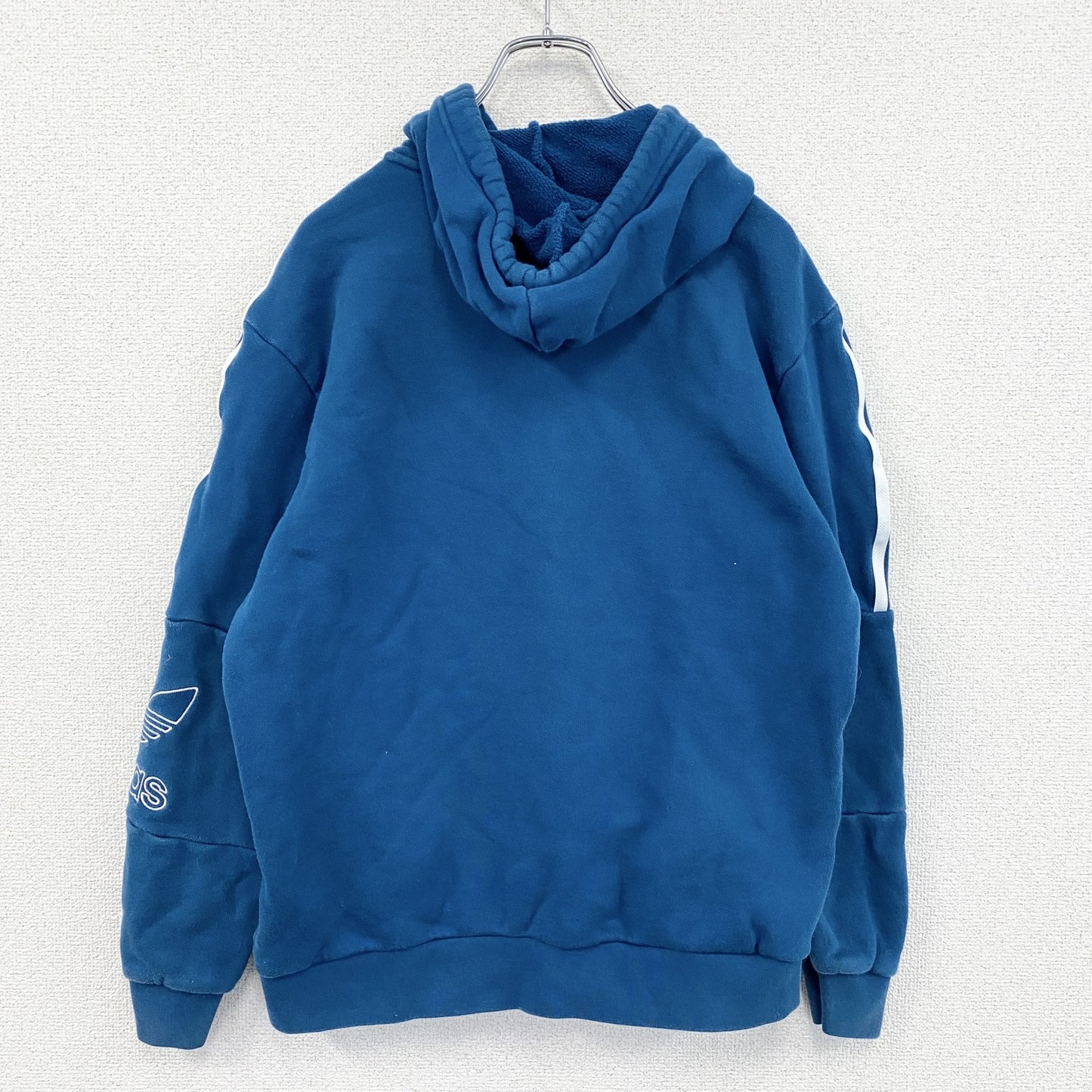 adidas　アディダス　スウェットパーカー/フーディー　トレフォイルロゴ　デカロゴ　青　ブルー　Oサイズ