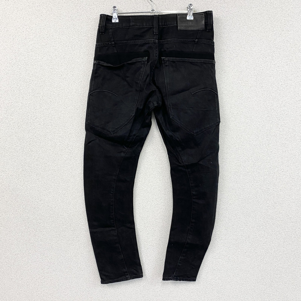 G-STAR RAW　ジースターロゥ　MT TYPE C 3D TAPERED　ブラックデニムパンツ/ジーンズ　ボタンフライ　黒　ブラック　W30サイズ　古着