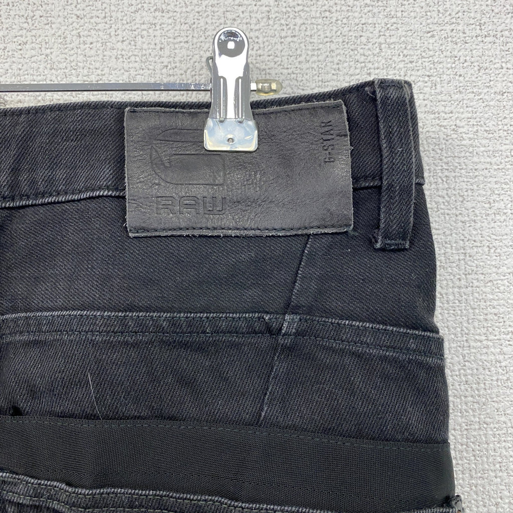 G-STAR RAW　ジースターロゥ　MT TYPE C 3D TAPERED　ブラックデニムパンツ/ジーンズ　ボタンフライ　黒　ブラック　W30サイズ　古着