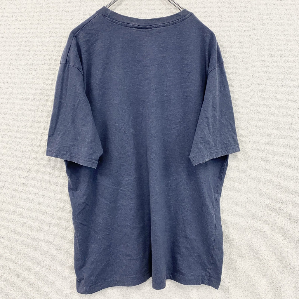cedar wooa state　半袖プリントTシャツ　ロボット　紺　ネイビー　XLサイズ　古着