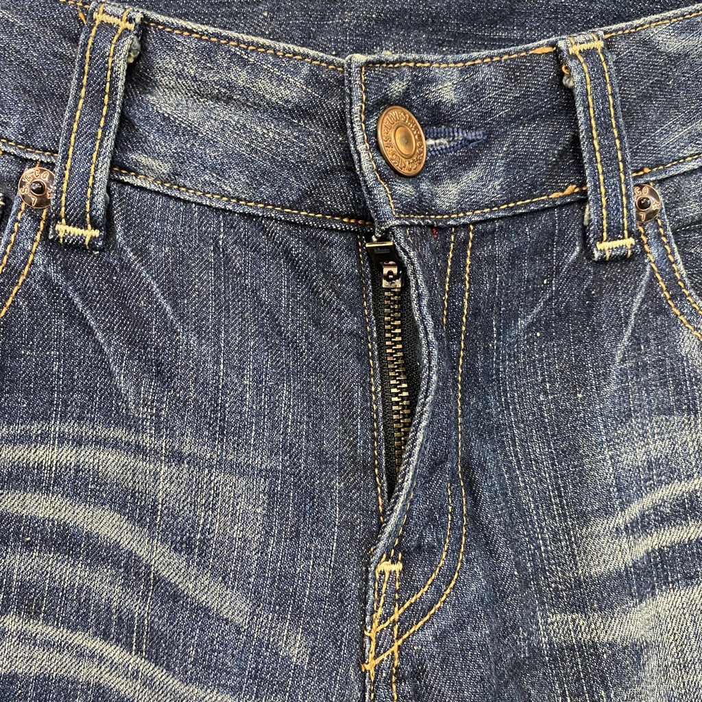 Levi's　リーバイス　デニムパンツ/ジーンズ　ジップフライ　鬼ヒゲ　縦落ち　フェード　インディゴ　31サイズ メンズ コットン 古着