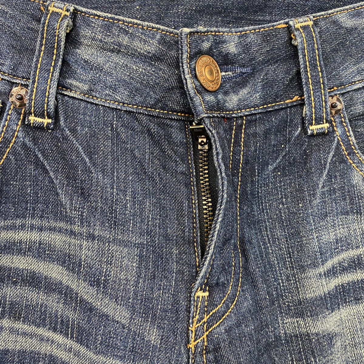 Levi's　リーバイス　デニムパンツ/ジーンズ　ジップフライ　鬼ヒゲ　縦落ち　フェード　インディゴ　31サイズ メンズ コットン 古着