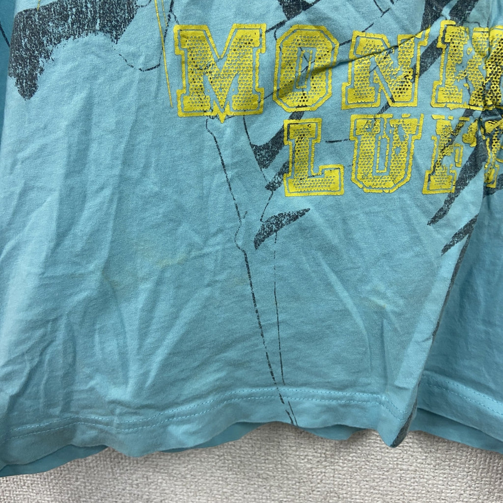 ONE PICE　ワンピース　モンキーDルフィ　半袖Tシャツ　アニメT　キャラクターT　水色　ブルー　XLサイズ　古着