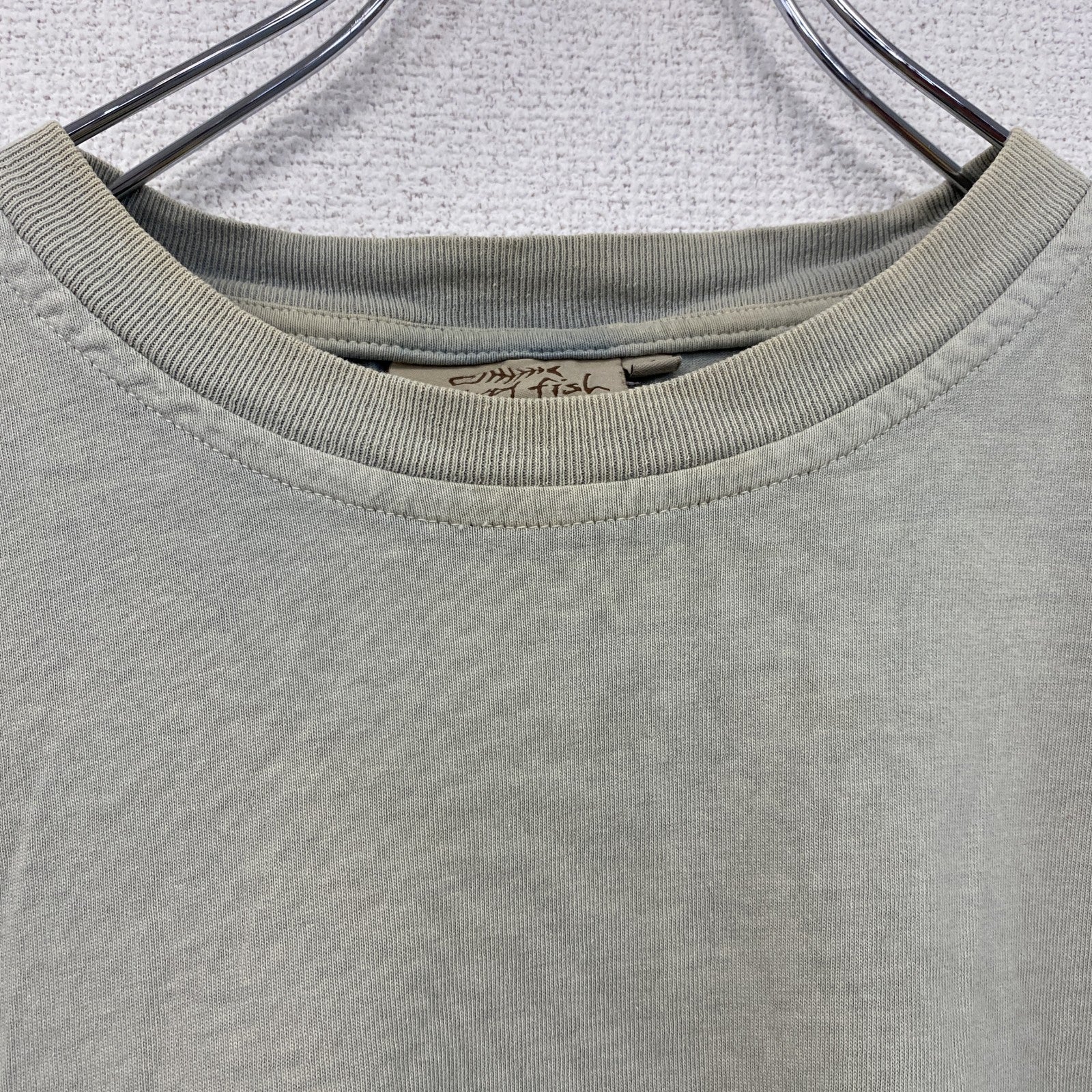 Weird fish　半袖プリントTシャツ　ミントグレー　Mサイズ　古着