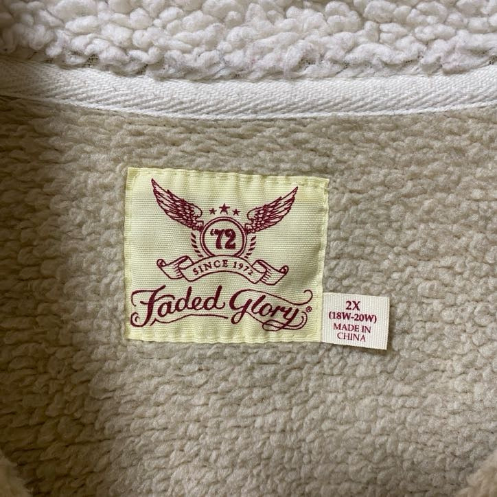 古着 used　Faded Glory　長袖フリースジャケット　ジップアップアウター　ハイネック　秋冬服　XXLサイズ　