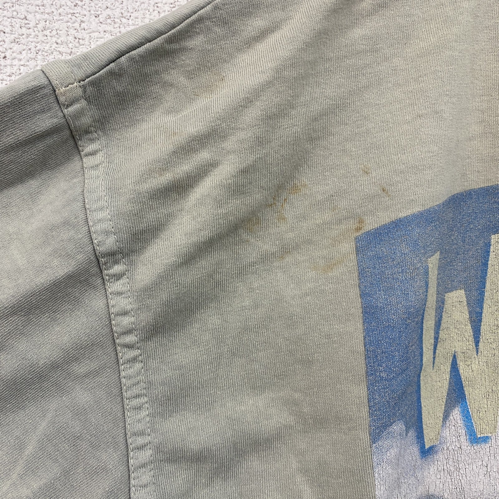Weird fish　半袖プリントTシャツ　ミントグレー　Mサイズ　古着