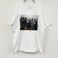 ILC　I LIKE CHICKEN　ミレーの落穂拾い　半袖Tシャツ　パロディT　アートT　白　ホワイト　Mサイズ　古着