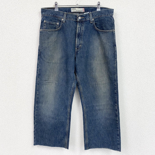 LEVI’S　リーバイス　569　ルーズストレートデニムパンツ　カットオフ　インディゴ　W34サイズ