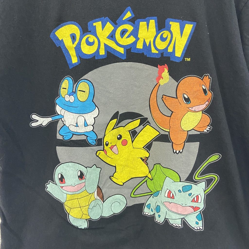POKEMON　ポケモン　半袖プリントTシャツ　アニメT　キャラクターT　黒　ブラック　Lサイズ　古着