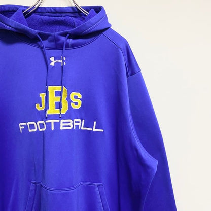 古着 used　Under Armor　長袖ロゴ刺繍トラックジャケット　ジャージパーカー　青　秋冬服　ビッグシルエット　XLサイズ