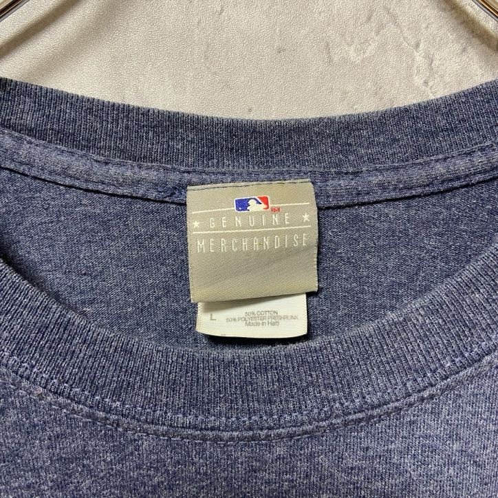 MLB　メジャーリーグ　RAYS　タンパベイ レイズ　半袖プリントTシャツ　野球　ネイビー　紺　レトロ　Lサイズ　古着