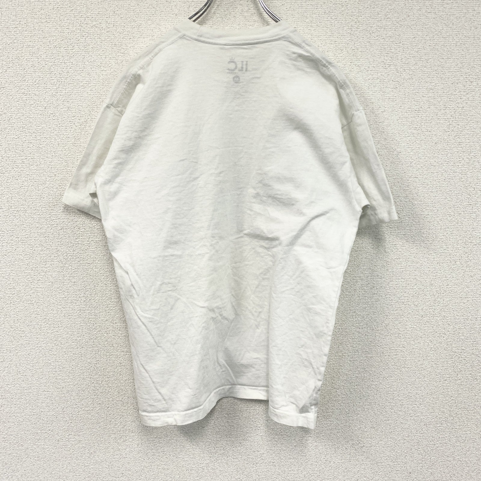 ILC　I LIKE CHICKEN　ミレーの落穂拾い　半袖Tシャツ　パロディT　アートT　白　ホワイト　Mサイズ　古着